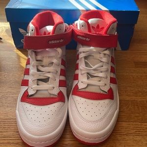 adidas Originals Men's Red and White Sneakers